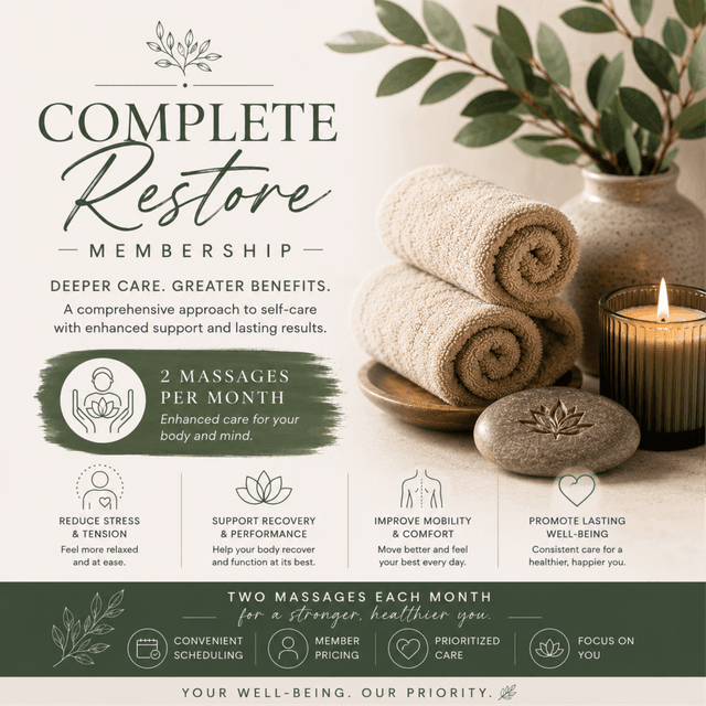 Complete Restore Membership at Snake River Massage in Rupert, ID